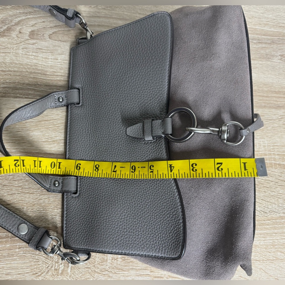Rebecca Minkoff Medium Keith Grey Suede /Leather Satchel Handbag Shoulder Bag - Picture 11 of 16